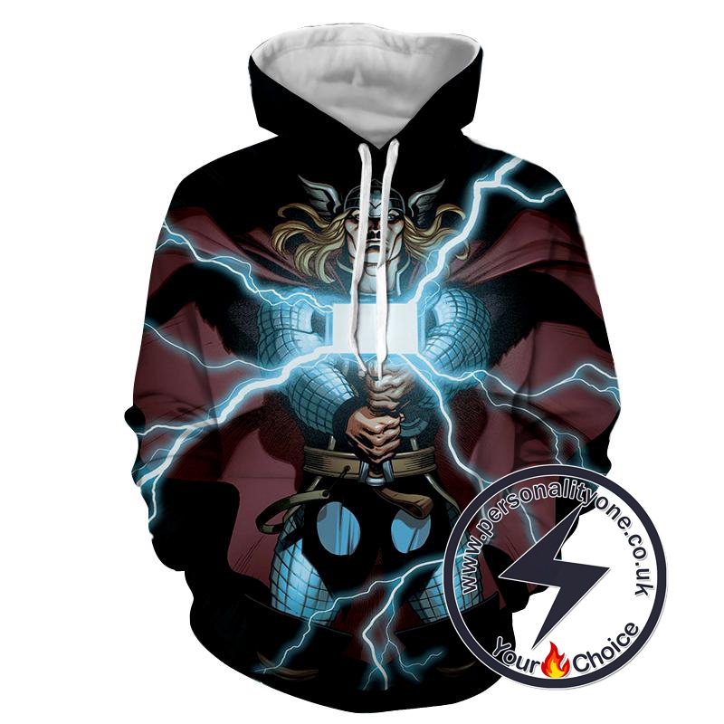 Thunder Thor - Thor 3D - Hoodies